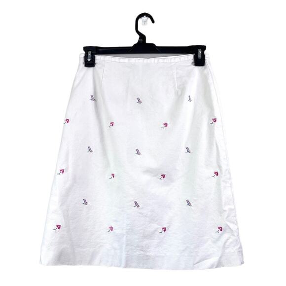 Brooks Brothers White Mini Skirt with Pink Embroidery - Picture 2 of 5